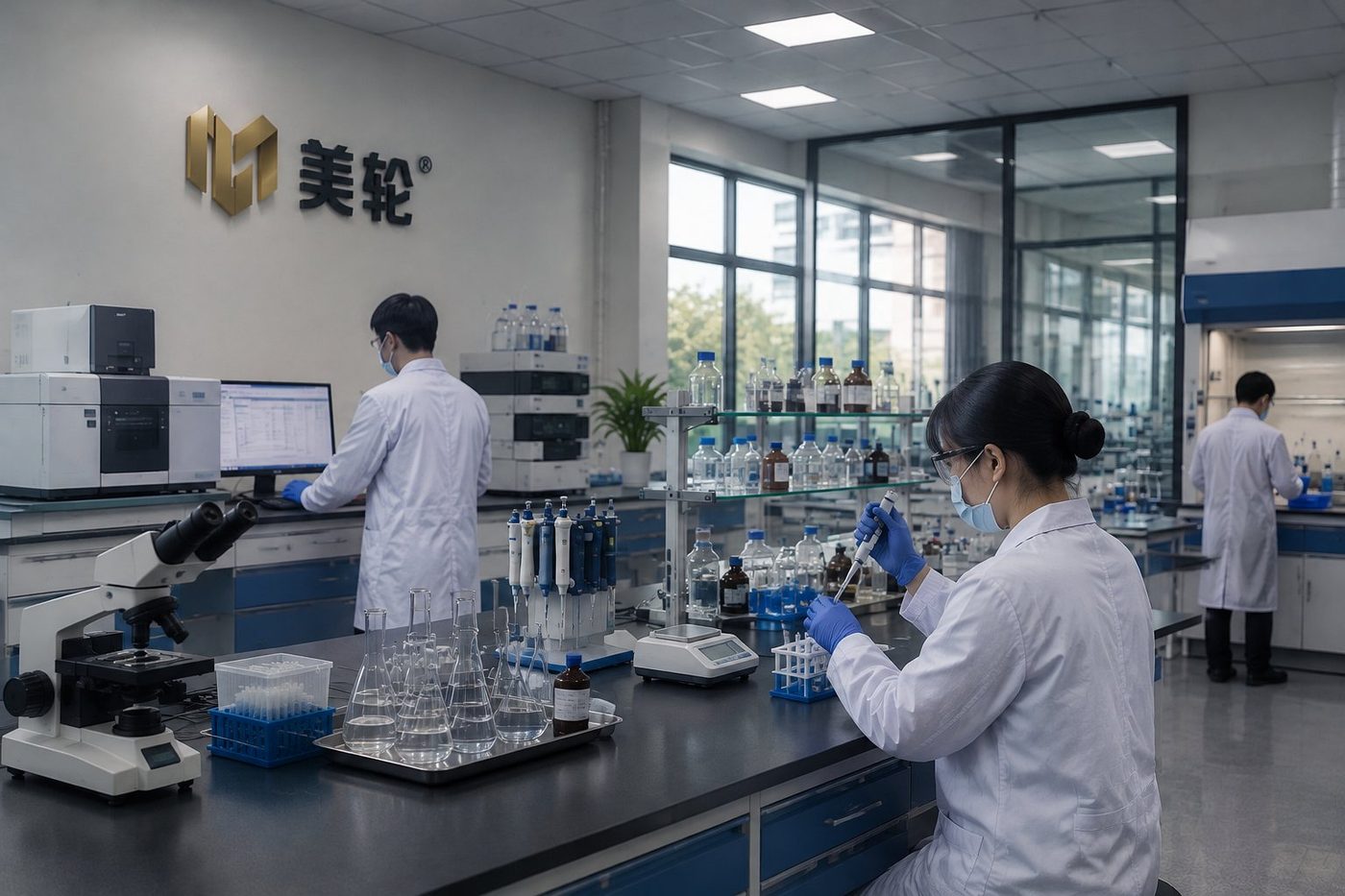 美轮厂内实验室：拉伸粘结强度与耐候检测
